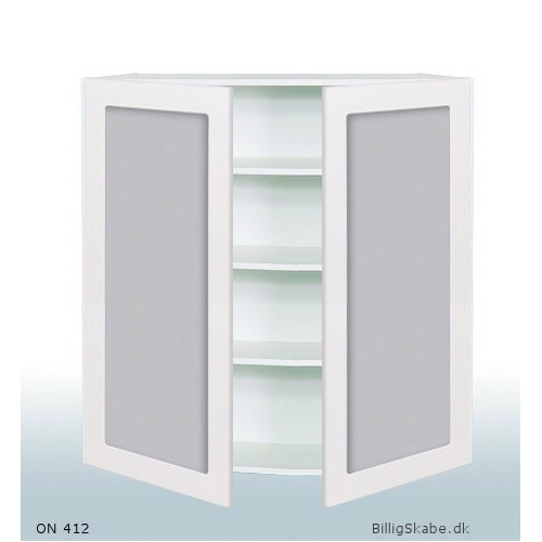 Målat vit främre högt skåp 89,6 x 80 x 32 cm HxBxD Glasdörrar
