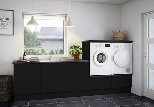 Multi-Living Bryggers sæt med Cibo Nero | Underskab m. skuffe, Vaskeskab, Gavle, Sokkelsæt - Bryggers sæt 23