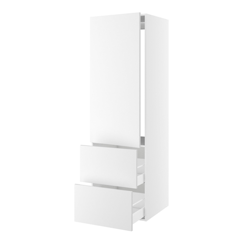 skåp för integrerat kylskåp med 1 skåpdörr med gångjärnshål och 2 lådor