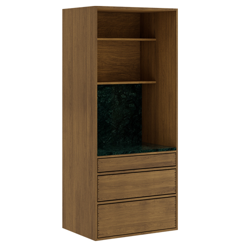 80 cm Mörkoljat Just Wood Push baristaskåp