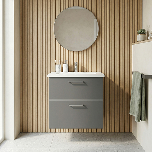 BADSET 62 CM Handfat i vit marmor