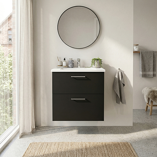 BADSET 62 CM Handfat i vit marmor