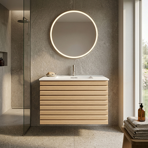 Badsæt i Træ 82 cm fra Kitchn med Washington Eg Natur Front