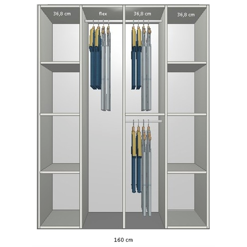 Inventar fra bredde 140 cm til 160 cm Model A