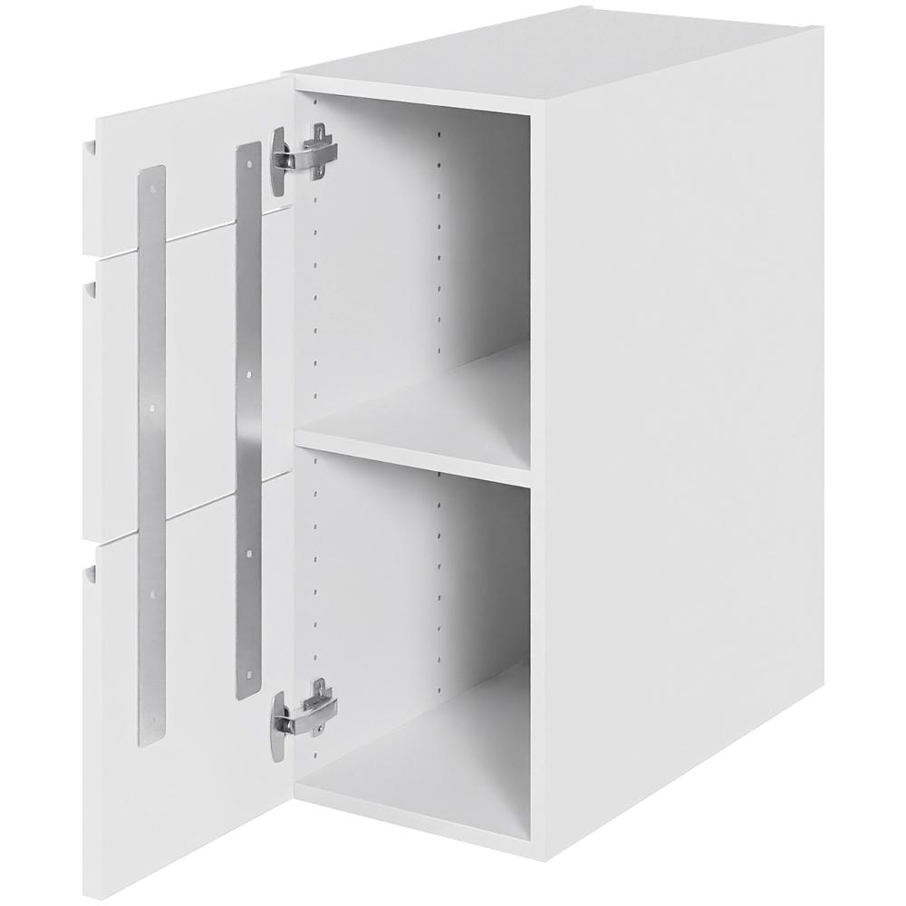 skåp i vitt Handtagsfritt H: 70,4 cm D: 60,0 cm - 1 skåpdörr inklusive 1 hylla - Bredd: 30 cm