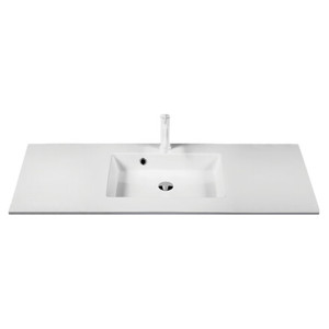 Colombo diskbänk vit marmor matt, mittfat, 102x48