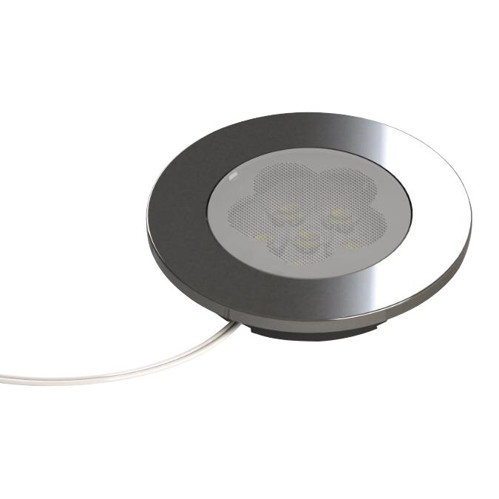 LED-spot, borstat stål, 2,5W &#39;dagsljus&#39;, rund för montering