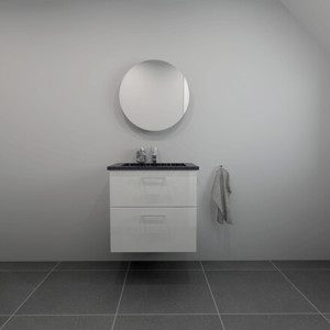 Badset B: 62 cm med svart Granitex handfat