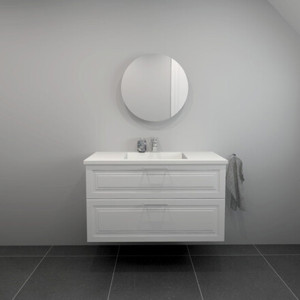 BADSET 102 CM Handfat i vit marmor