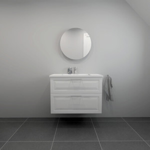 BADSET 82 CM Handfat i vit marmor