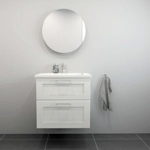 BADSET 62 CM Handfat i vit marmor