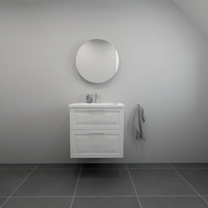 BADSET 62 CM Handfat i vit marmor