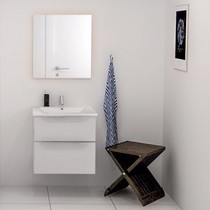 BADRUMSSET 60 CM, m/2 lådor, Vit porslinshandfat