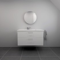BADSET 102 CM Handfat i vit marmor
