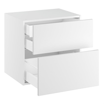 Badunderskab lavt m/2 skuffer og 1 indvendig skuffe H:576 D:450 B:1000