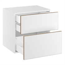 Badunderskab lavt m/2 skuffer og 1 indvendig skuffe H:576 D:450 B:1000