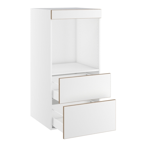 Designskab til ovn nichemål 647x567 m/2 skuffer og blændstykke H:1248 D:580 B:600