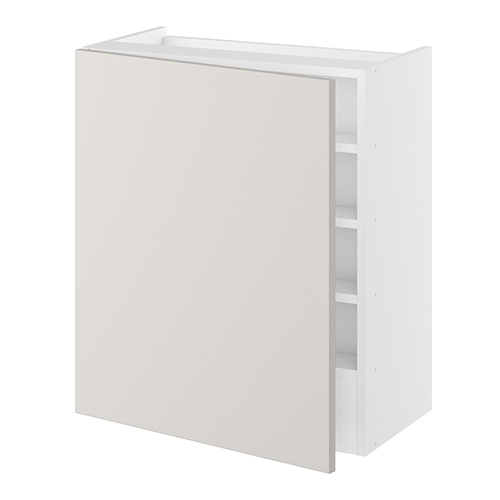 Emhætteskab, 1 låge, Blændstykke 163 mm, 2 hylder, m/aftagelig bagplade. H:704 B:600 D:320