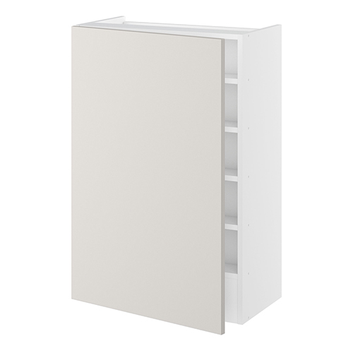 Emhætteskab, 1 låge, 3 hylder, m/aftagelig bagplade. H:896 B:600 D:320