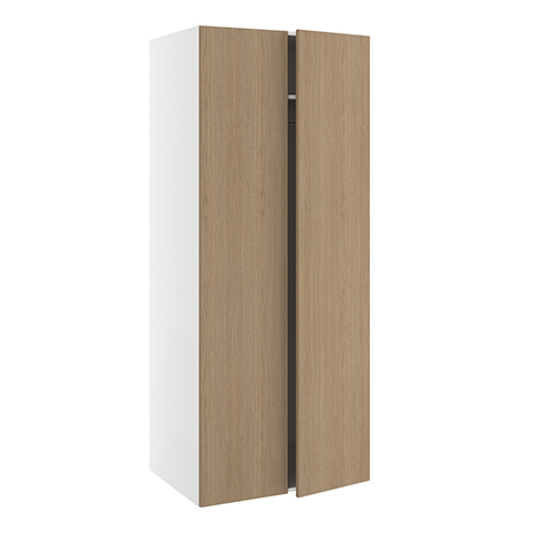 Garderobeskab, m/dobbelt låger, 1 hylde, 1 bøjlestang (leveres usamlet). H:1952 B:1000 D:580