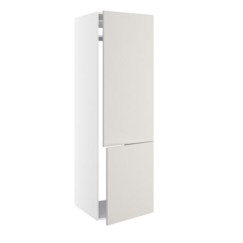 Højskab, t/integreret køl-frys med glideskinner, 700mm låge, 1436mm låge øverst, m/hængselsboring, 1 konstruktionshylde, u/bagbeklædning. H:2144 B:600 D:580