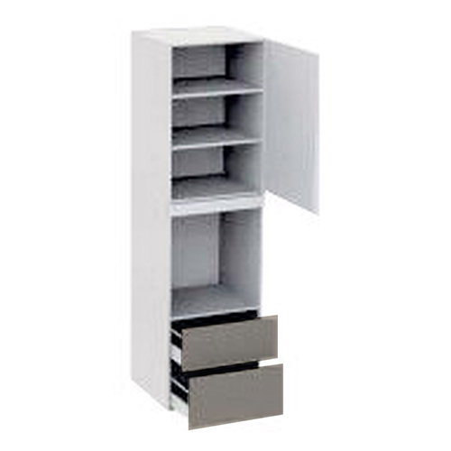 Højskab, t/ovn, 892mm toplåge, blændstykke 64mm, 2 skuffer H:252/316mm, hul: 656mm. H:2144 B:600 D:580