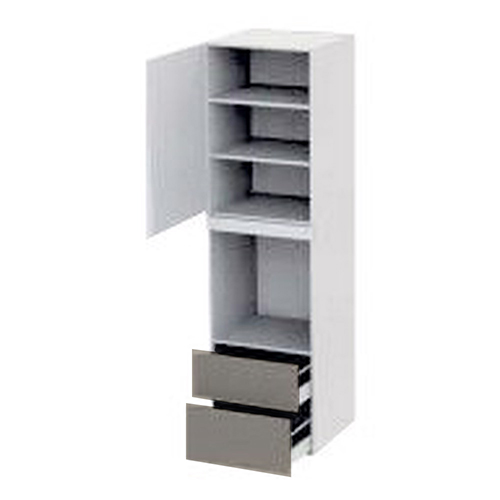 Højskab, t/ovn, 892mm toplåge, blændstykke 64mm, 2 skuffer H:252/316mm, hul: 656mm. H:2144 B:600 D:580