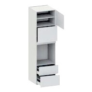 skåp för ugn/mikro nisch mått 656x567 lyftdörr H:444, 2 lådor H:316 och 252, 1 skåpdörr och skåpdörr H:444 H:2144 D:580 B:600