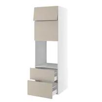 Højskab, t/ovn og micro, 444mm lift door, 444mm låge øverst, blændstykke 64mm, 2 skuffer H:252/316mm, hul: 656mm. H:2144 B:600 D:580
