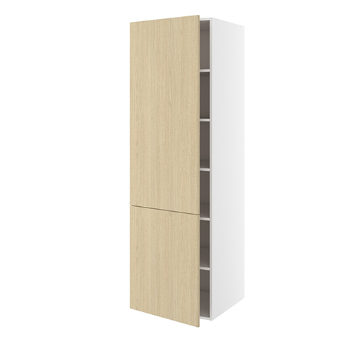 Højskab, 1 låge, 2-delt sammensat, 5 hylder. H:1952 B:400 D:580