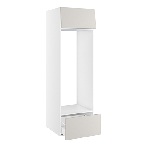 Højskab, t/køl, 316mm toplåge, 1 skuffe H:316mm, hul: 1296mm. H:1952 B:600 D:580