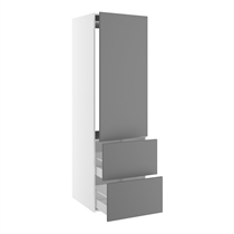 skåp för integrerad kyl nisch mått 1232x567 mm. m/1 skåpdörr med gångjärnshål H:1244 och 2 lådor H:348 H:1952 D:580 B:600