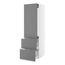 skåp för integrerad kyl nisch mått 1232x567 mm. m/1 skåpdörr med gångjärnshål H:1244 och 2 lådor H:348 H:1952 D:580 B:600