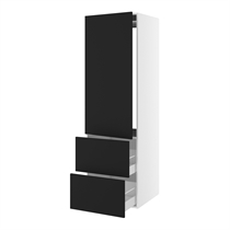 skåp för integrerad kyl nisch mått 1232x567 mm. m/1 skåpdörr med gångjärnshål H:1244 och 2 lådor H:348 H:1952 D:580 B:600