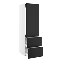 skåp för integrerad kyl nisch mått 1232x567 mm. m/1 skåpdörr med gångjärnshål H:1244 och 2 lådor H:348 H:1952 D:580 B:600