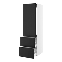 skåp för integrerad kyl nisch mått 1232x567 mm. m/1 skåpdörr med gångjärnshål H:1244 och 2 lådor H:348 H:1952 D:580 B:600