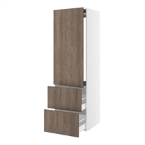 skåp för integrerad kyl nisch mått 1232x567 mm. m/1 skåpdörr med gångjärnshål H:1244 och 2 lådor H:348 H:1952 D:580 B:600