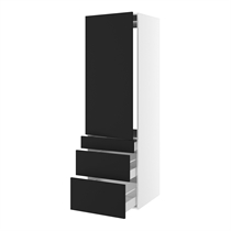 skåp för integrerad kyl nisch mått 1232x567 mm. m/1 skåpdörr med gångjärnshål H:1244 och 3 lådor H:316, 252 och 124 H:1952 D:580 B:600
