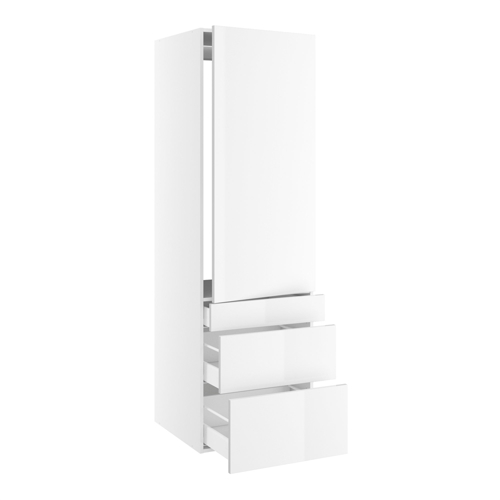 Skåp för montering av kylskåp med skjutfästen - Chicago White High Gloss