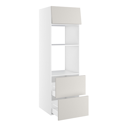 Højskab, t/combiovne, 316mm toplåge, 2 skuffer H:348mm, hul: 912mm. H:1952 B:600 D:580