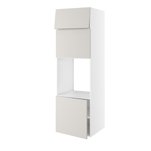 Højskab, t/ovn og micro, 572mm låge, 444mm lift door, 316mm toplåge, hul: 592mm. H:1952 B:600 D:580