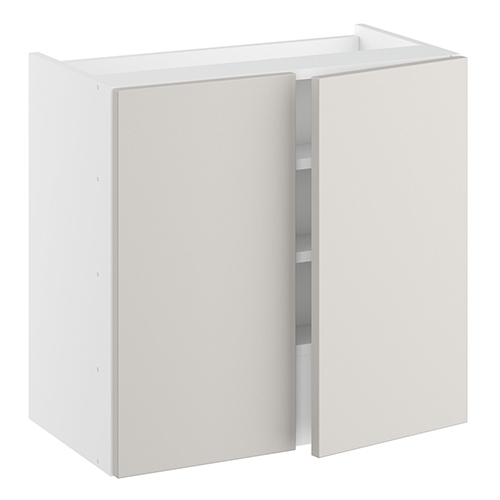 Emhætteskab, m/dobbelt låger, 3 hylder, m/aftagelig bagplade. H:576 B:600 D:320