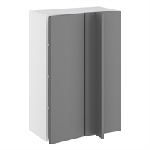 Hörninbyggt skåp m/3 hyllplan och täckplåt 340 mm (skåpdörr 296 mm. - min. 640 mm. från vägg) H:896 D:320 B:600