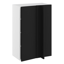 Hörninbyggt skåp m/3 hyllplan och täckplåt 340 mm (skåpdörr 296 mm. - min. 640 mm. från vägg) H:896 D:320 B:600
