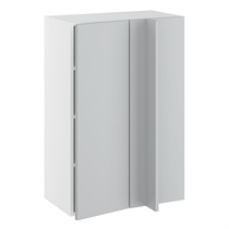 Hörninbyggt skåp m/3 hyllplan och täckplåt 340 mm (skåpdörr 296 mm. - min. 640 mm. från vägg) H:896 D:320 B:600