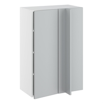 Hörninbyggt skåp m/3 hyllplan och täckplåt 340 mm (skåpdörr 296 mm. - min. 640 mm. från vägg) H:896 D:320 B:600