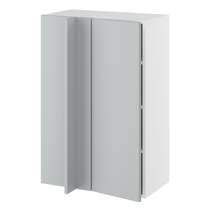 Hörninbyggt skåp m/3 hyllplan och täckplåt 340 mm (skåpdörr 296 mm. - min. 640 mm. från vägg) H:896 D:320 B:600