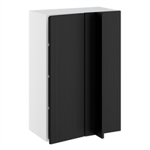 Hörninbyggt skåp m/3 hyllplan och täckplåt 340 mm (skåpdörr 296 mm. - min. 640 mm. från vägg) H:896 D:320 B:600