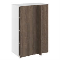 Hörninbyggt skåp m/3 hyllplan och täckplåt 340 mm (skåpdörr 296 mm. - min. 640 mm. från vägg) H:896 D:320 B:600