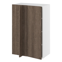 Hörninbyggt skåp m/3 hyllplan och täckplåt 340 mm (skåpdörr 296 mm. - min. 640 mm. från vägg) H:896 D:320 B:600